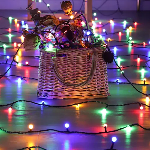 Miniatura 7 de Meteds - Luces LED de Navidad para exteriores, 300 LED, 32 m, 8 modos, luces de globo enchufables y conectables impermeables para decoraciones