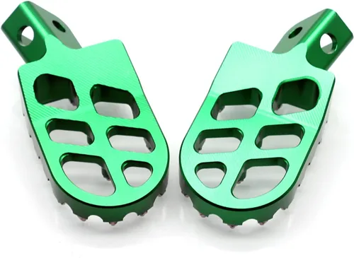 Miniatura 5 de MZS Estriberas para Dirt Bike, Estriberas CNC Motocross KLX 110 Reposapiés MX Pedal de Descanso Verde Compatible con KLX110 2002-2024 / KLX110L