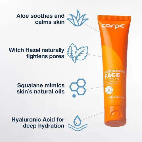 Miniatura 4 de Carpe Loción Facial Absorbente de Sudor para Control de Piel Grasa, Loción Facial Matificante con Ácido Hialurónico Hidratante y Escualano, Sin