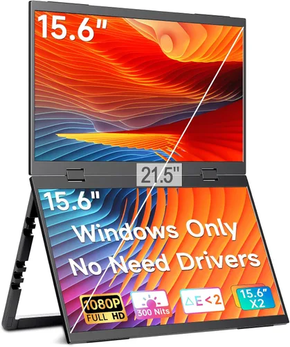 Miniatura 9 de Monitor Portátil de 15.6 Pulgadas 1080P FHD IPS Pantalla de Juegos con USB-C y HDMI, Segunda Pantalla Externa Ultra-Delgada con Cubierta Inteligente