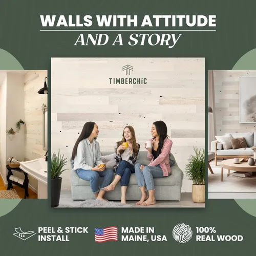 Miniatura 2 de Timberchic Paneles de Pared de Madera Recuperada – Tablones de Despegar y Pegar para Paredes de Acento – Paquete de Muestra de Decoración Rústica