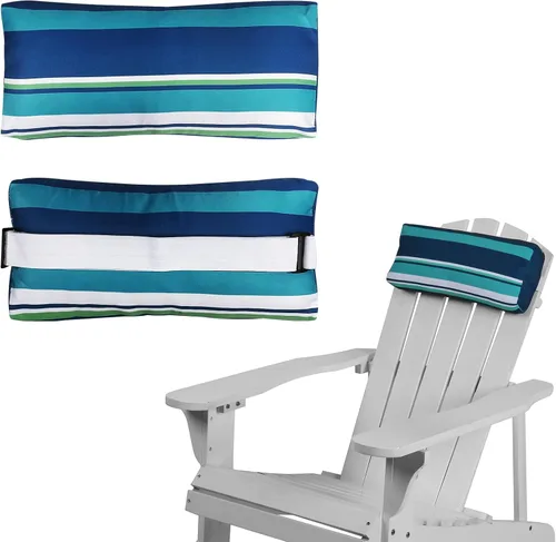 Miniatura 14 de Juego de 2 fundas de almohada para silla reclinable al aire libre, con correa ajustable, resistente al agua, para patio, jardín, playa, piscina, Gris