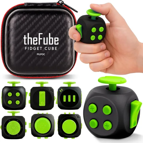 Miniatura 32 de PILPOC - Cubo para la ansiedad theFube, Dodecágono con 12 lados – Cubo para la ansiedad de alta calidad con funda de transporte exclusiva, duradero