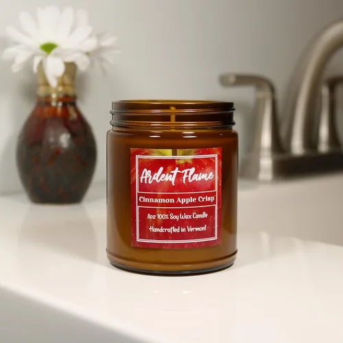 Miniatura 6 de Velas Canela y manzana crujiente Vela de cera de soja 100% natural para decoración del hogar Altamente perfumada Fragancia premium Hecho a