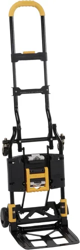 COSCO 12225YGB1E Camión de mano plegable 2 en 1, capacidad de 300 libras, multiposición con mango extensible, negro/amarillo