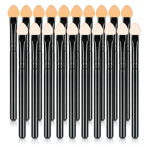 UorPoto aplicadores de espuma para sombra de ojos de doble cara, esponja reutilizable de doble cara, 20 piezas, juego profesional de brochas de