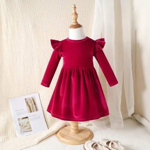 Miniatura 22 de IDOPIP Vestido tutú de terciopelo para niñas pequeñas, vestido de manga larga para princesa, Navidad, cumpleaños, fiesta, boda, vestidos de otoño e