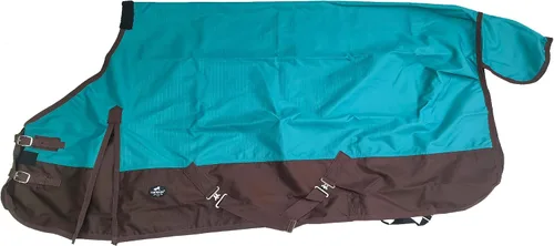 Miniatura 5 de 1200Denier - Manta impermeable y transpirable para caballo (63.8 in), color azul