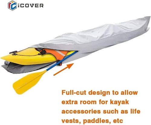 Miniatura 4 de i COVER - Funda para kayak de 16 pies - Resistente al agua 600D de alta resistencia, fundas para kayaks/canoas aptas para canoas o tablas de remo