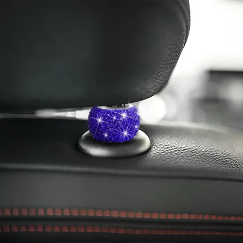 Miniatura 3 de BELOMI Paquete de 4 collares para reposacabezas de automóvil, collares brillantes para reposacabezas de automóvil, decoración de anillos, collares
