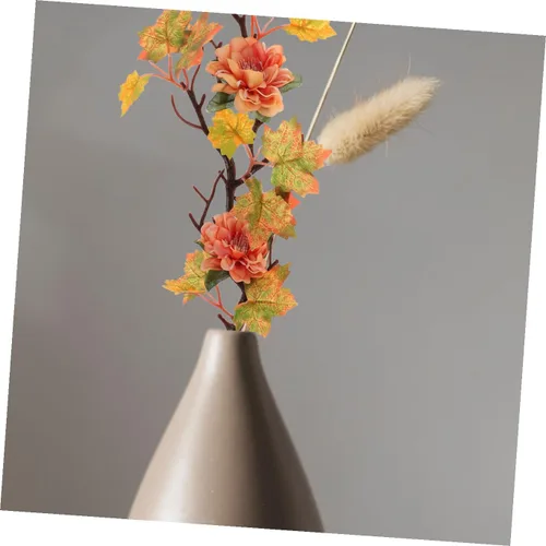 Miniatura 6 de Toyvian Hojas de arce artificiales, ramas, 2 piezas, decoración de otoño, tallos de hojas de arce artificiales, flores de hojas de arce vívidas