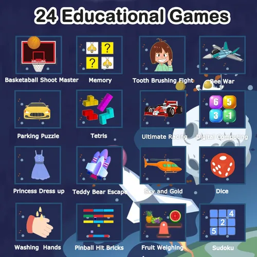 Miniatura 3 de Reloj inteligente para niños con 24 juegos de rompecabezas, pantalla táctil HD, cámara de video, reproductor de música, podómetro, alarma