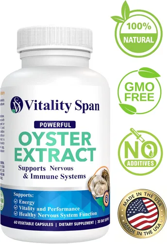 Miniatura 2 de Extracto de ostra – Suplemento puro y altamente concentrado para hombres y mujeres – Apoya la energía y el refuerzo inmunológico; zinc, taurina