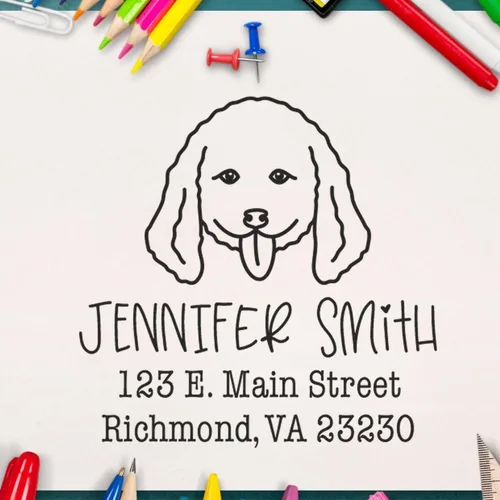 Miniatura 18 de Sello de dirección personalizado Basset Hound – Sello personalizable con nombre y dirección para sobres, ideal para amantes de los perros