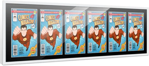 Miniatura 83 de Poster Palooza Marco de cómic con paspartú para 1 cómic de la Edad de Bronce publicado entre 1970 y 1985, marco de cómic negro para cómic de 7.25 x