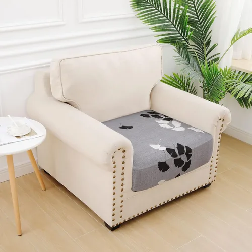 Miniatura 7 de hyha Fundas de cojín para sofá estampadas, fundas florales lavables para cojines de sofá, fundas de cojín de exterior con patrón elástico para 2-Gris