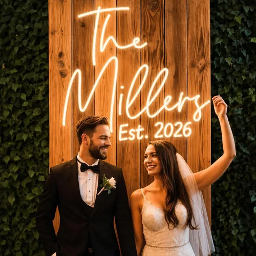 Miniatura 11 de OBTAIN Letreros de Neón Personalizados, Letrero de Neón Personalizable para Decoración de Pared, Letrero de Neón Personalizado para Boda Fiesta