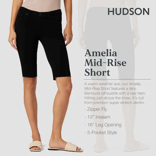 Miniatura 2 de HUDSON Women's Amelia Mid-Rise Knee Short (Raw Hem)