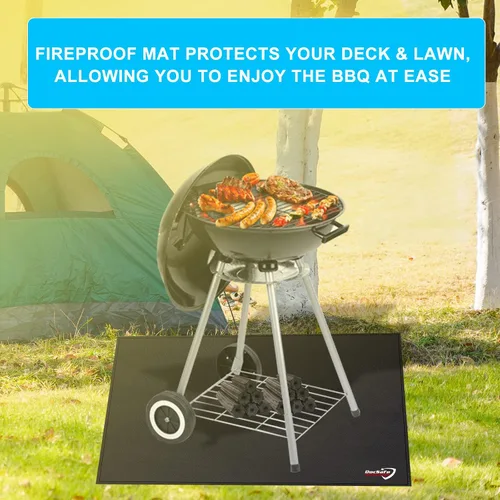 Miniatura 6 de DocSafe Alfombrilla grande para debajo de la parrilla, 48 pulgadas, cuadrada y redonda