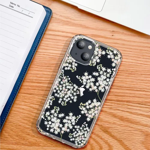 Miniatura 6 de GYZYA Funda transparente para iPhone 14 y iPhone 13 de 6.1 pulgadas con diseño de patrón, funda protectora delgada de TPU + parachoques a prueba