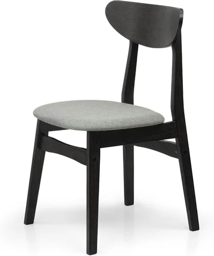 Miniatura 8 de Juego de 3 mesas redondas de cocina y 2 sillas laterales Yumiko de madera maciza con asiento acolchado