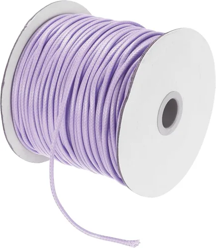 Miniatura 119 de MECCANIXITY Cordón encerado de poliéster encerado de 0.020 in, cuerda de cera de 175 yardas para hacer pulseras, collares, cuentas, joyería y Negro