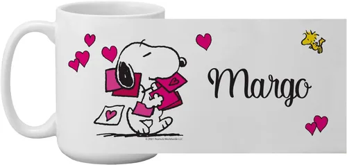 Let's Make Memories Taza de Café Personalizada Oficial de PEANUTS - Relleno de Media Navideña de Vacaciones - Taza de Café Personalizada - Love From