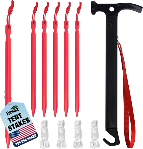 Miniatura 11 de Eurmax USA - Estacas galvanizadas, no se oxidan, para tienda de campaña familiar, toldos para tiendas emergentes, anclajes resistentes, paquete