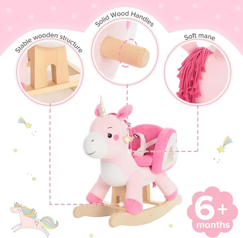 Miniatura 6 de labebe - Caballo mecedor para bebé, unicornio para montar, juguete de paseo para niños de 6 meses a 3 años, bebé (niño niña) juguete de peluche