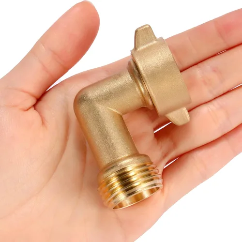 Miniatura 6 de Paquete de 2 conectores de codo de manguera de jardín de 90 grados, adaptador de latón resistente de 3/4 pulgadas con 4 juntas tóricas, codo
