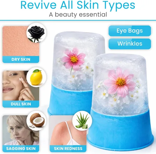 Miniatura 4 de Arctic Flex Rodillo de hielo para cara, ojos y cuello (paquete de 2) – Rodillo de hielo facial masajeador para el cuidado de la piel, bolsas