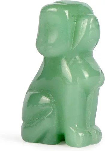 Miniatura 7 de Artistone Estatua de animales de cristal de amatista de 2 pulgadas con piedras preciosas talladas para cachorro, escultura artesanal para decoración