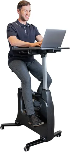 Miniatura 13 de FLEXISPOT Bicicleta de ejercicio con escritorio 2D, bicicleta bajo escritorio que ahorra espacio con escritorio removible, bicicletas estacionarias