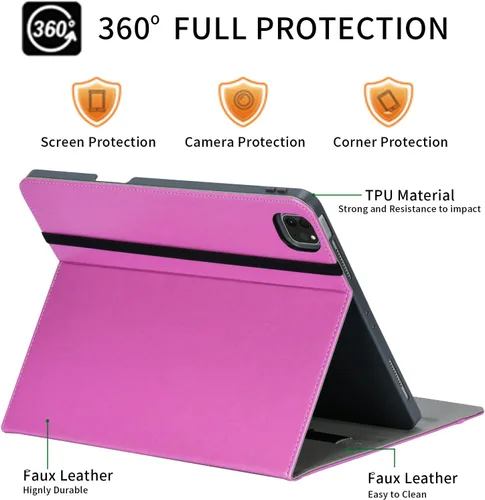 Miniatura 8 de HFcoupe Stitch - Funda para iPad Air 13 2026 M4 / 2025 M3 / 2024 M2, iPad Pro 12.9 6ª 5ª 4ª 3ª generación, soporte para lápices, soporte