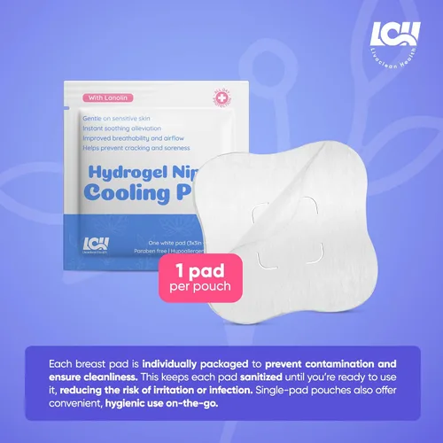Miniatura 5 de Almohadillas de hidrogel para pezones de 16CT para lactancia materna con lanolina, almohadillas calmantes de gel refrescante para pezones doloridos