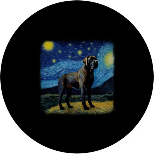 Miniatura 3 de Perro en noche estrellada van gogh Cane Corso PopSockets intercambiables PopGrip