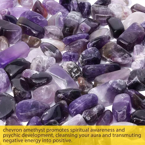 Miniatura 9 de Chips de cristal de amatista pulidas a granel, piedras trituradas pulidas para acuario, rocas de grava con pulseras de cuarzo rosa, pecera Cristal
