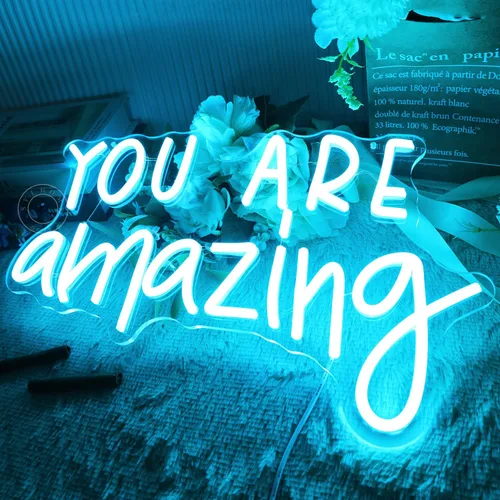 Miniatura 3 de SYLHOME Letrero de Luz LED de Neón "You Are Amazing" para Chicas y Niños, Decoración de Pared para Dormitorio, Sala de Estar, Salón de Clases