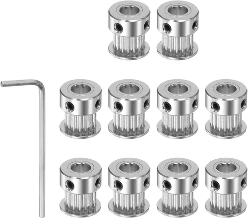 Miniatura 8 de HARFINGTON Polea de sincronización 2GT 16 dientes de 0.197 in de diámetro 0.512 in de diámetro polea de correa de distribución de aluminio con llave