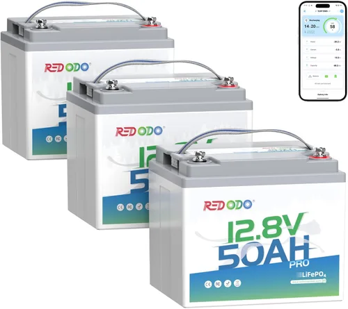 Miniatura 25 de Redodo Paquete de 3 baterías de litio de 12 V 100 Ah Grupo 24, ciclo profundo de 1280 Wh con BMS de 100 A, batería recargable de litio de más