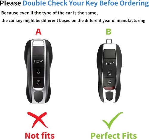 Miniatura 2 de para Funda de Llavero de Cuero Genuino con Keychain, Protector de Estuche de Llaves de Cuero Compatible con Panamera, 911, Cayenne, Macan