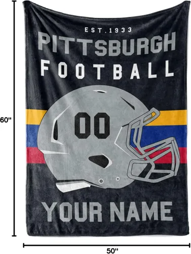 Miniatura 167 de Manta personalizada para fanáticos del fútbol americano – Se envía al día siguiente – Hecha en Estados Unidos – Manta de vellón personalizada