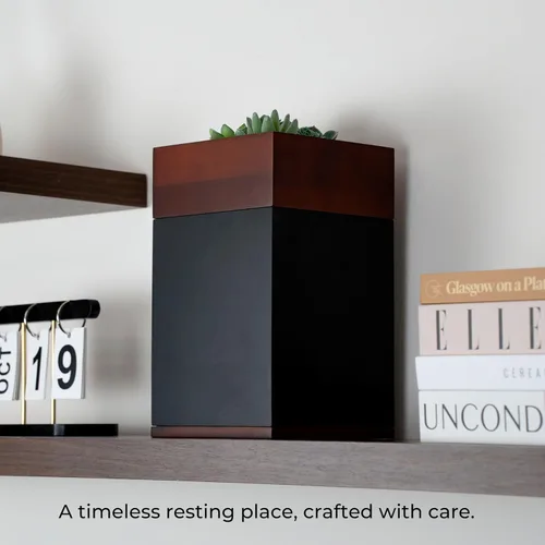 Miniatura 2 de Urnas grandes de alta calidad para cenizas humanas con maceta, urna de madera de nogal hecha a mano para cenizas, adultos, hombres y mujeres, urnas