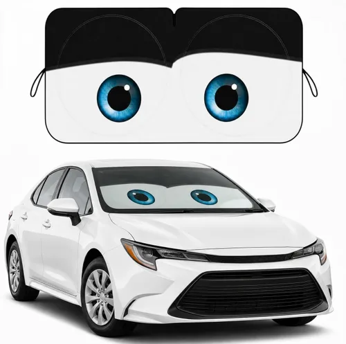Miniatura 18 de Parasol para parabrisas de automóvil, parasol de ojos enojados rojos para parabrisas de automóvil, universal, compatible con sedán, SUV, hatchback