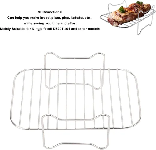 Miniatura 4 de Estante para freidora de aire, deshidratador de múltiples capas de acero inoxidable para Ningja DZ201 401 para vórtice instantáneo