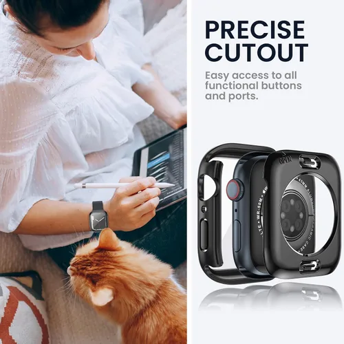 Miniatura 6 de Tensea - Funda protectora de pantalla impermeable para Apple Watch (2 en 1) para Apple Watch Serie SE 7, 5, 4, accesorios de 41 mm, iWatch protector