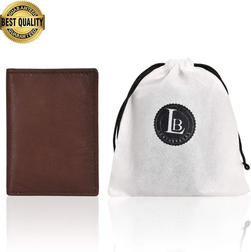 Miniatura 39 de Leatherboss - Cartera delgada y plegable de piel auténtica Soporte para tarjeta de crédito, débito, identificación Compacta y elegante