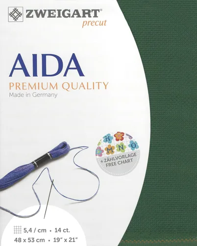 Miniatura 4 de Wizardi Stern-Aida 14 unidades negro 3706/720. Lona de costura, tela de punto de cruz, tela de bordado, lienzo de aguja. 100% algodón. Zweigart
