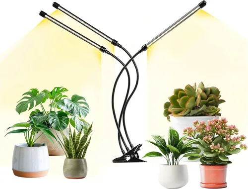 Miniatura 29 de iPower - Lámpara LED de crecimiento con espectro completo para plantas de interior, cuello de cisne ajustable, 2/3 modos de luz y 5/10 niveles rojo