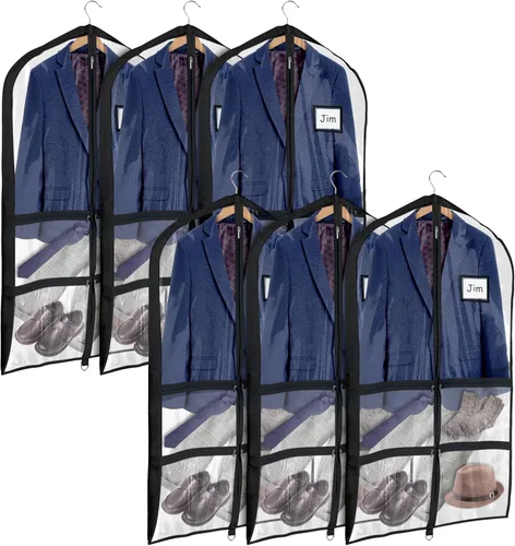 Miniatura 9 de Univivi Bolsas de PVC transparente para disfraz de baile, bolsa de ropa de 35 pulgadas para competiciones de baile, con 3 bolsillos separados